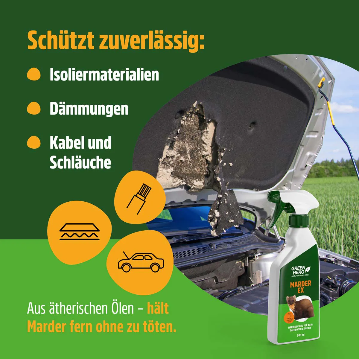 GreenHero® Marder-Ex und Marder-Schreck Kugel GreenHero® Marder-Ex und Marder-Schreck Kugel