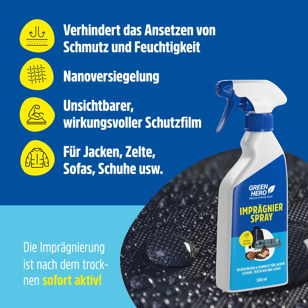 Green Hero Imprägnierspray für Textilien 500ml Green Hero Imprägnierspray für Textilien 500ml
