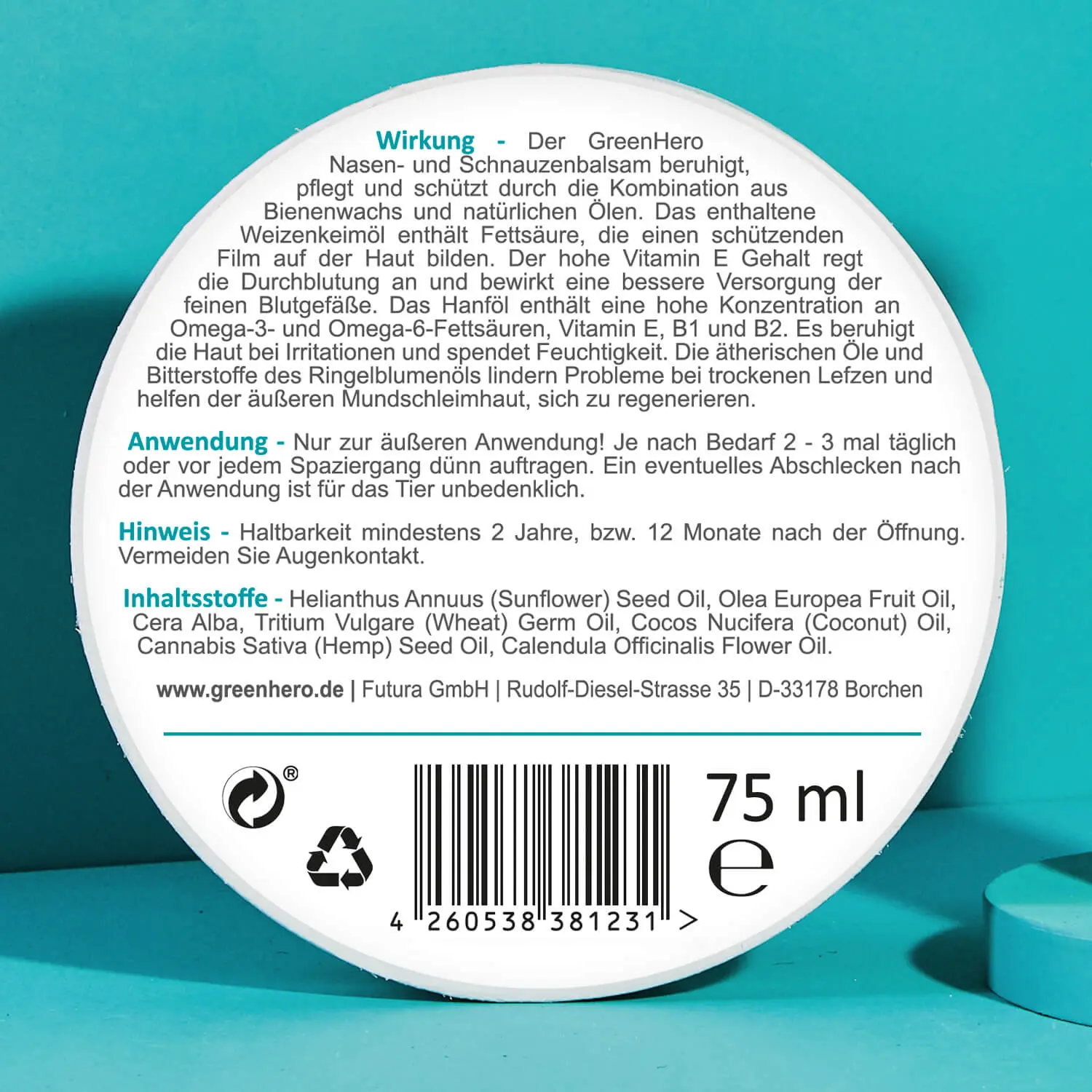 05_Green-Hero_Nasen-und-Schnauzenbalsam_Etikett Nasen- und Schnauzenbalsam für Hunde