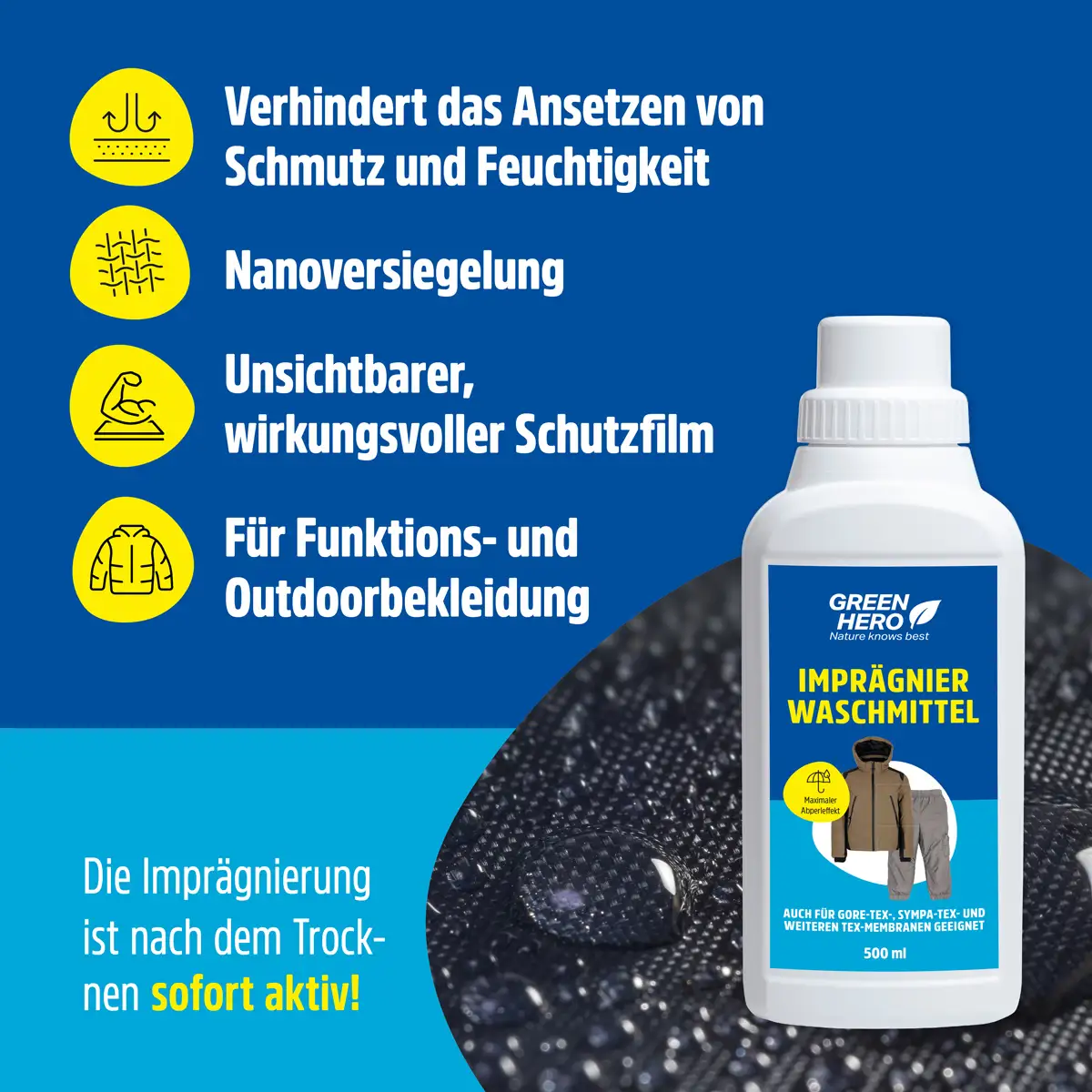 Green Hero Textil Waschimprägnierung Imprägniermittel Green Hero Textil Waschimprägnierung Imprägniermittel
