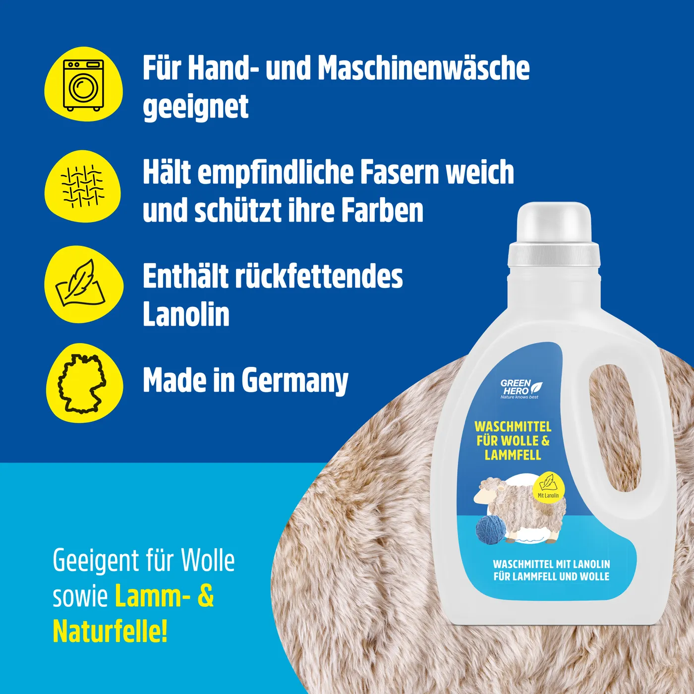 Wolle- & Lammfell-Waschmittel mit Lanolin 500 ml