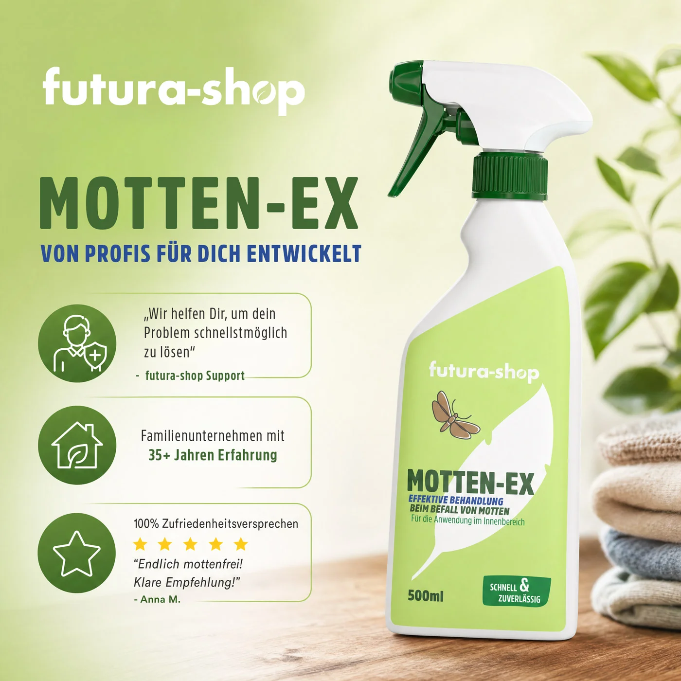 Motten-Ex Spray zur Mottenabwehr Motten-Ex Spray zur Mottenabwehr