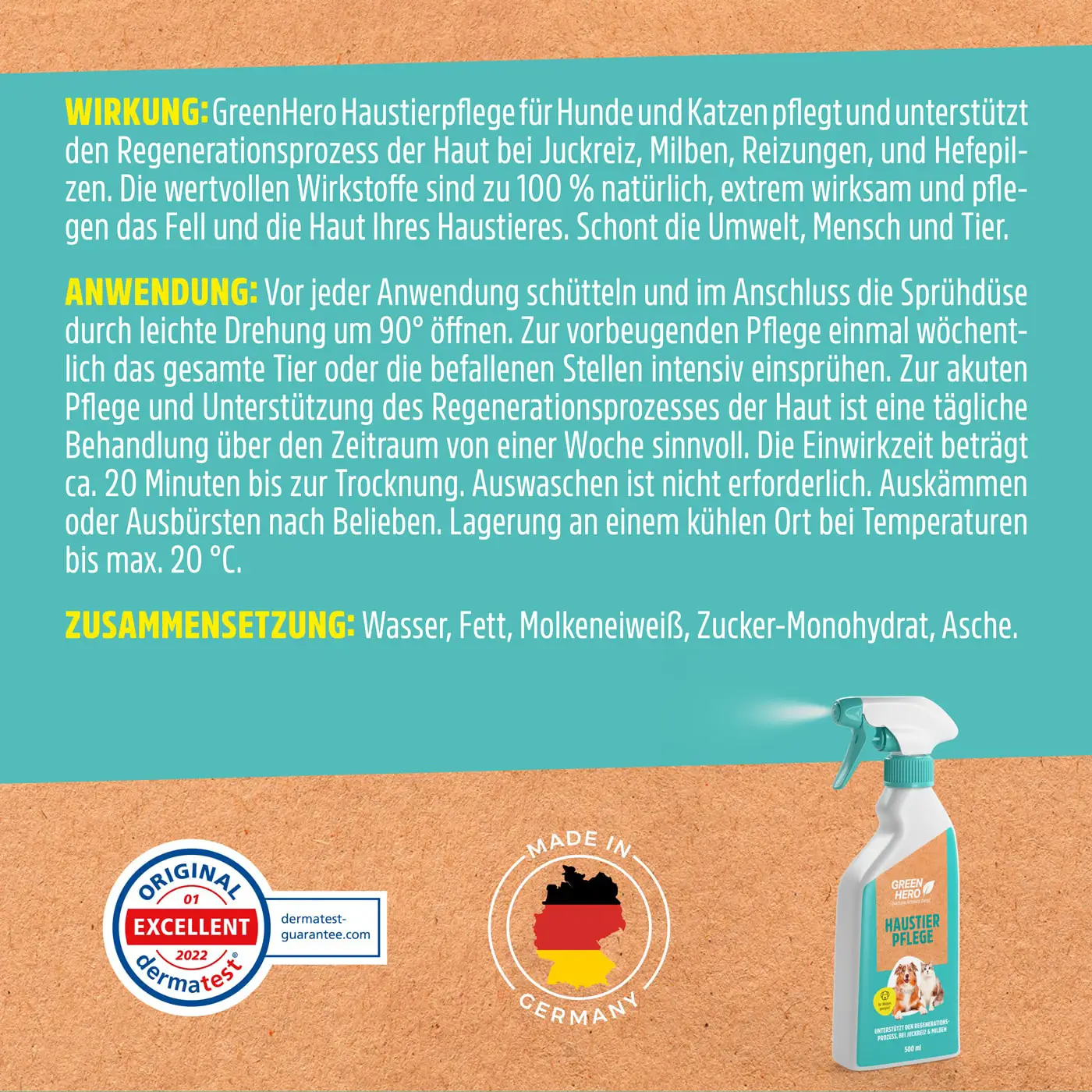 Haustierpflege pflegt die Haut bei Juckreiz und Milben