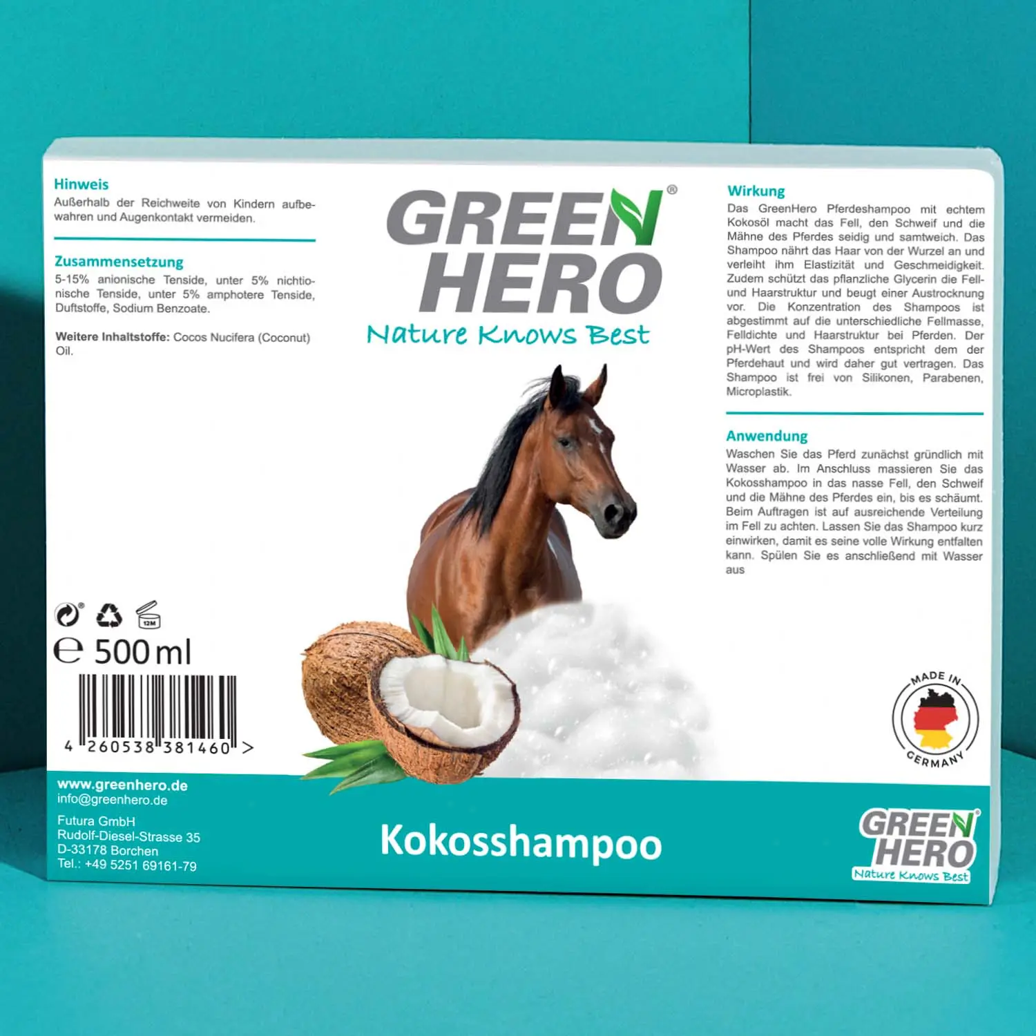 06_Green-Hero_Kokosshampoo_Etikett Pferdeshampoo Kokos