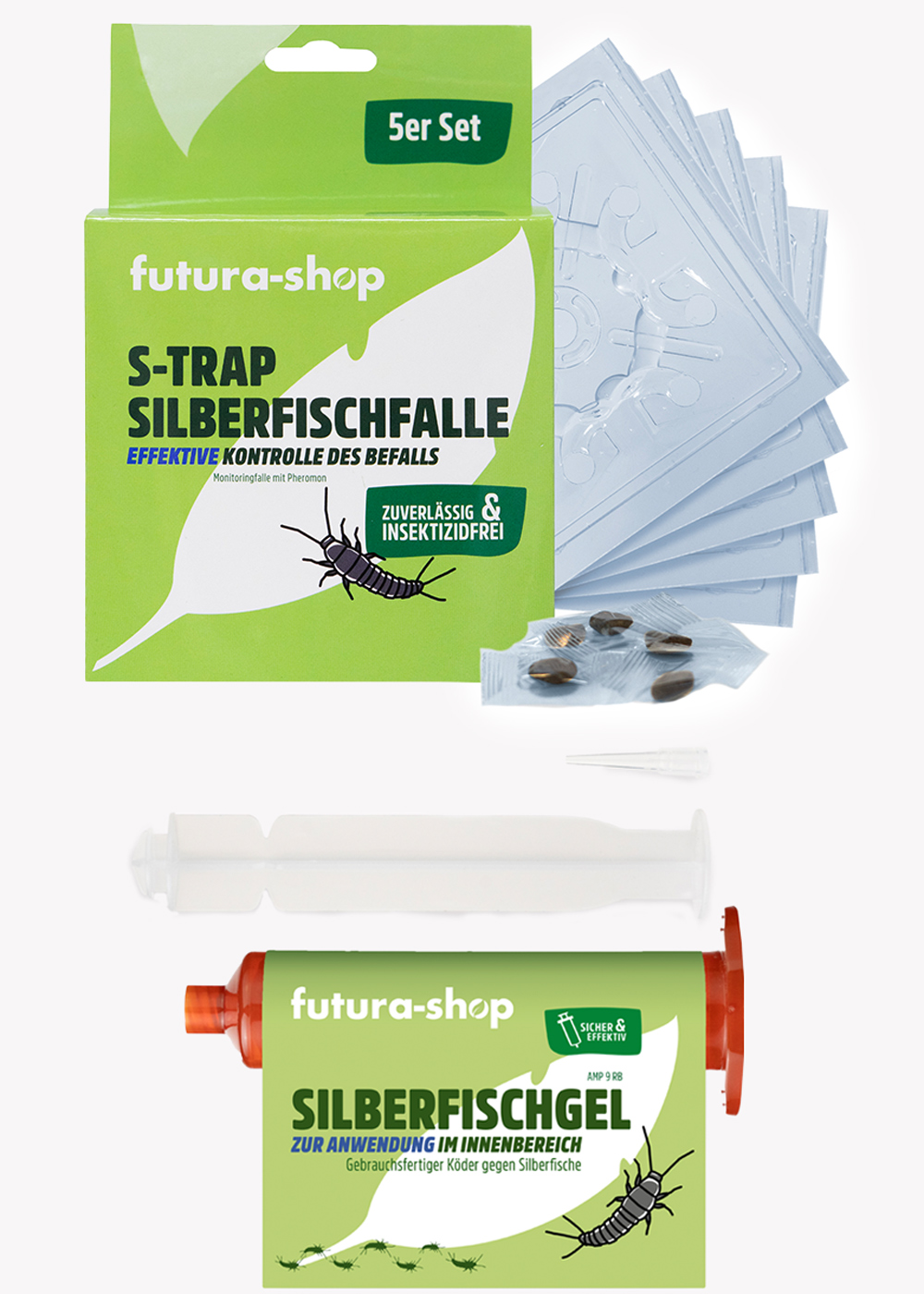 Silberfische Gel und Silberfischfalle 