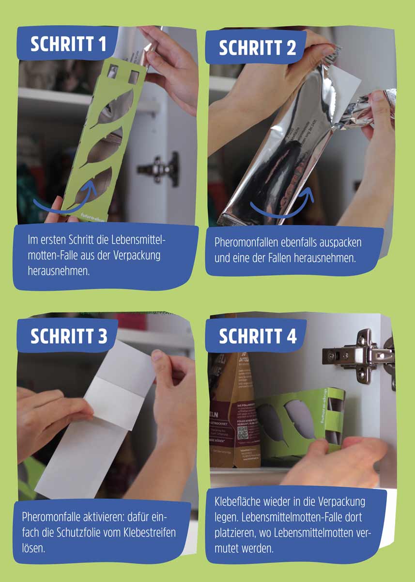 Lebensmittelmotte Pheromonfalle 3 Klebeflächen Lebensmittelmotte Pheromonfalle 3 Klebeflächen