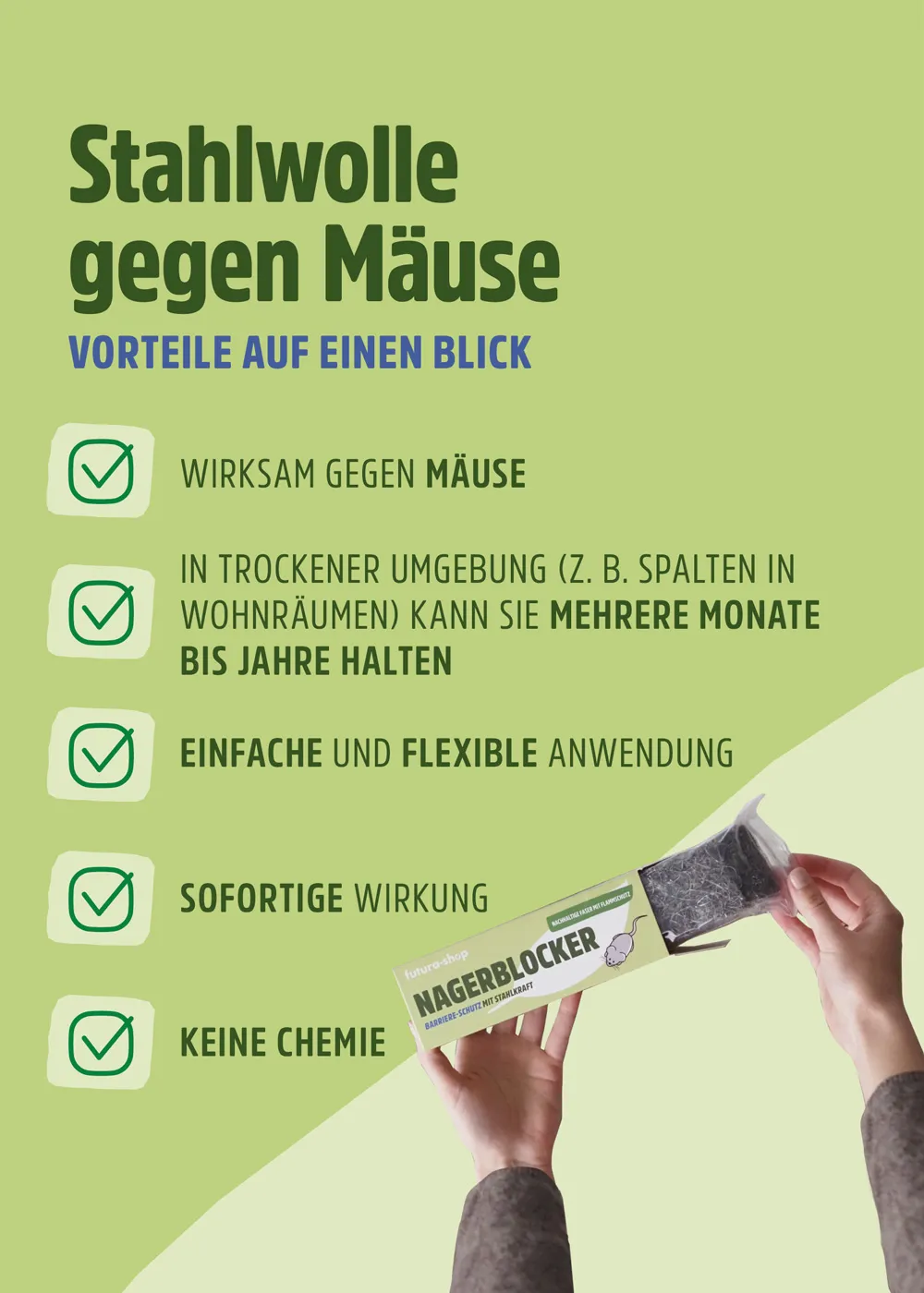 Stahlwolle gegen Mäuse | Nagerblocker