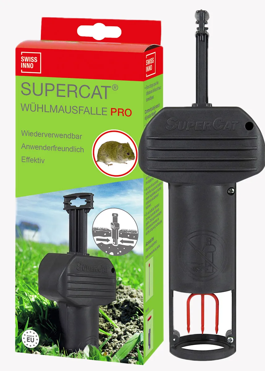 Wühlmausfalle SuperCat zum Fangen von Wühlmäusen