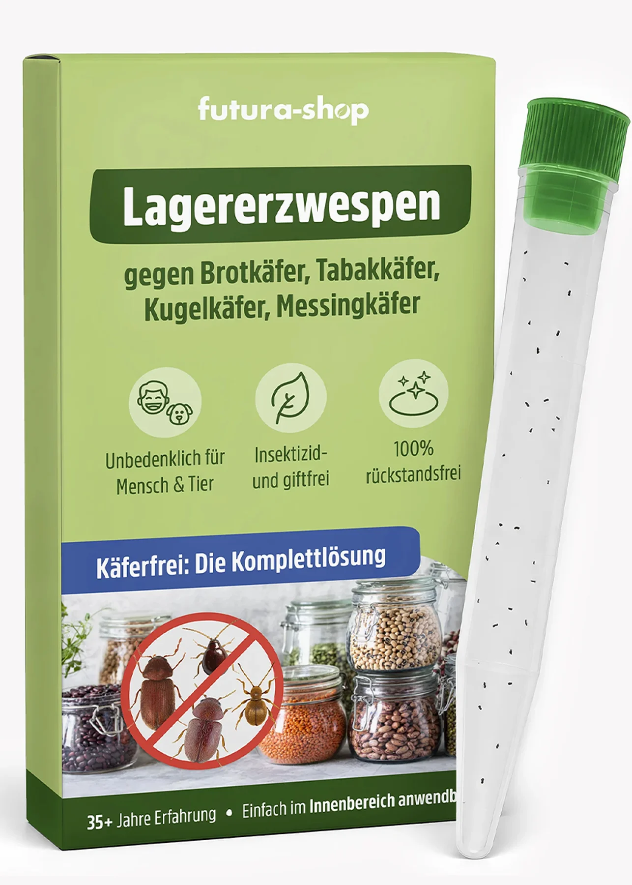 Lagererzwespen gegen Brotkäfer, Tabakkäfer, Kugelkäfer, Messingkäfer | 100% biologische Schlupfwespen