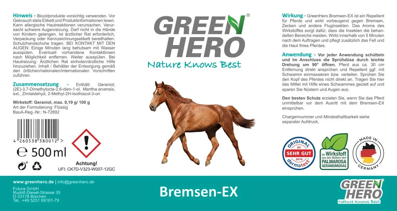 Bremsen-Ex schützt das Pferd vor Insekten
