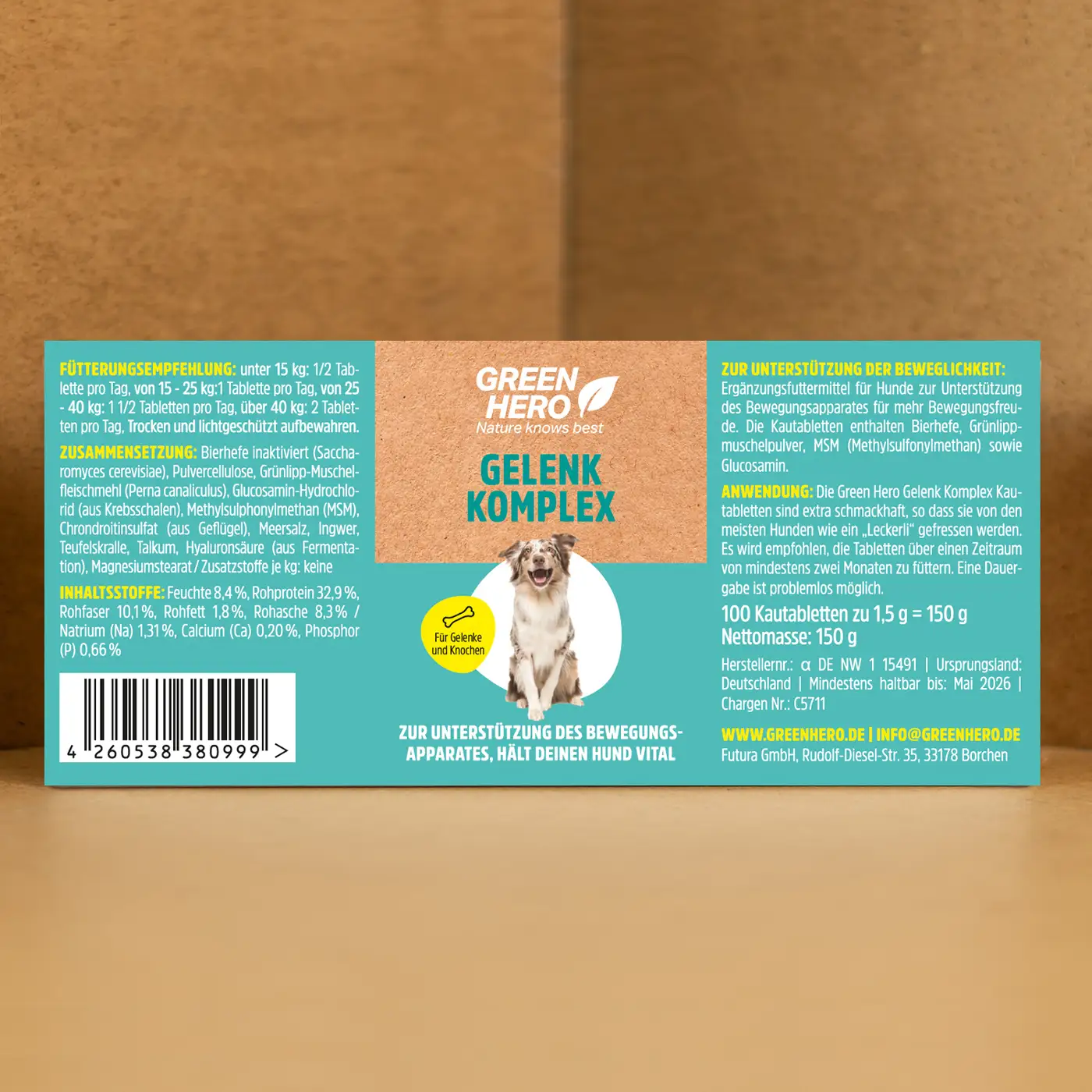 Gelenk-Komplex Gelenktabletten für Hunde mit Grünlippmuschel und Teufelskralle