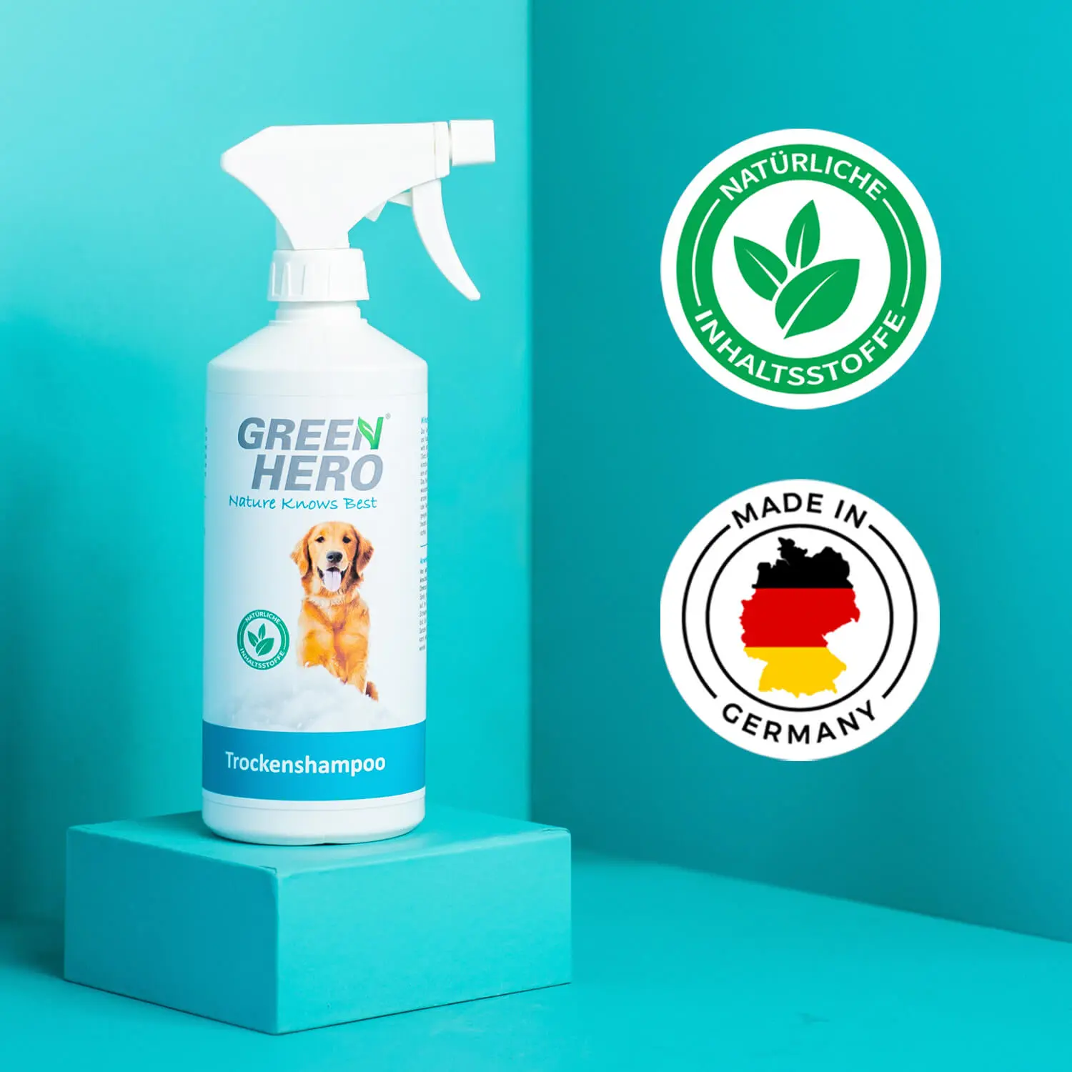 03_Green-Hero_Trockenhampoo-Hund-Katzen_Dermatest_MIG Trockenshampoo für Hunde