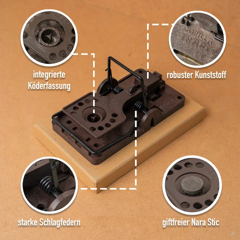 Rattenfalle inkl. Monitoring-Block | GorillaTraps | 2er Set | Ratten bekämpfen