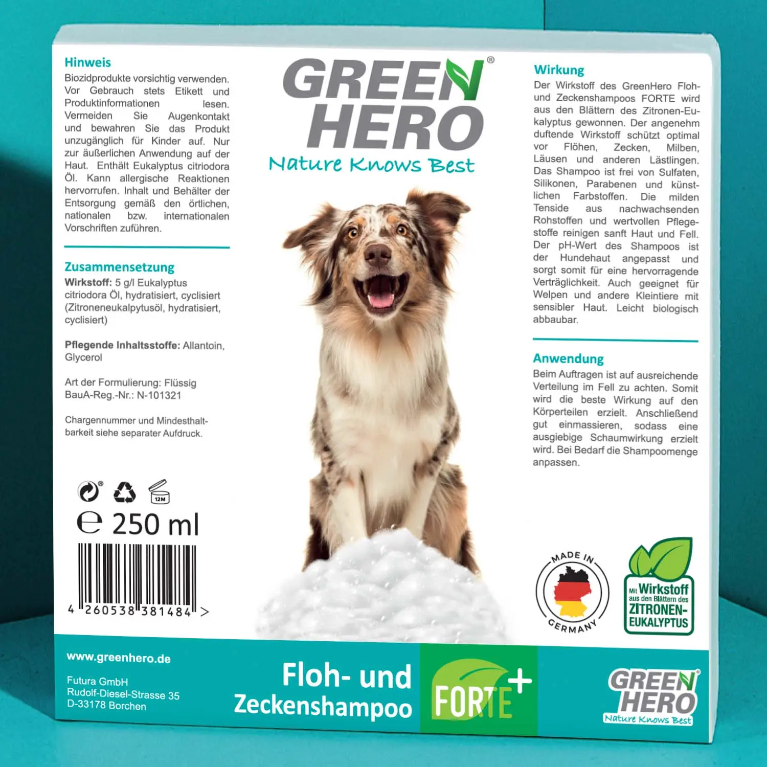 05-Green-Hero-Floh-Zeckenshampoo-FORTE-Etikett Floh- und Zeckenshampoo FORTE