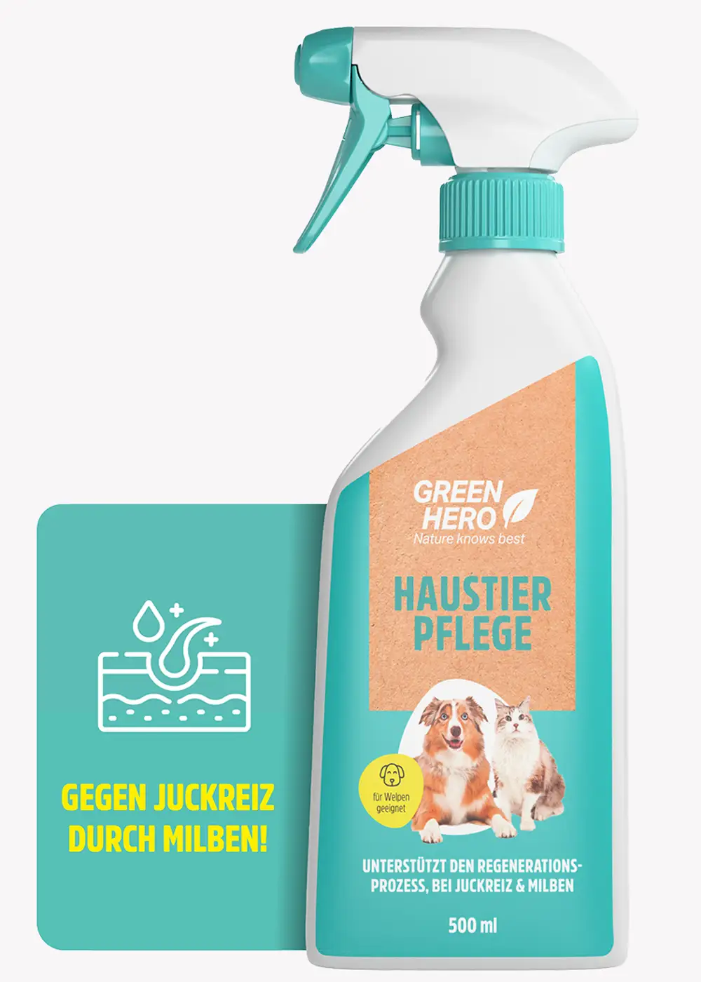 Haustierpflege pflegt die Haut bei Juckreiz und Milben