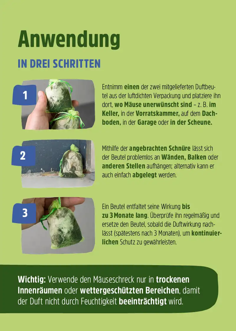 Mäuseschreck - Natürliche Mäuseabwehr ohne Chemikalien, 2er Pack Mäuseschreck - Natürliche Mäuseabwehr ohne Chemikalien, 2er Pack