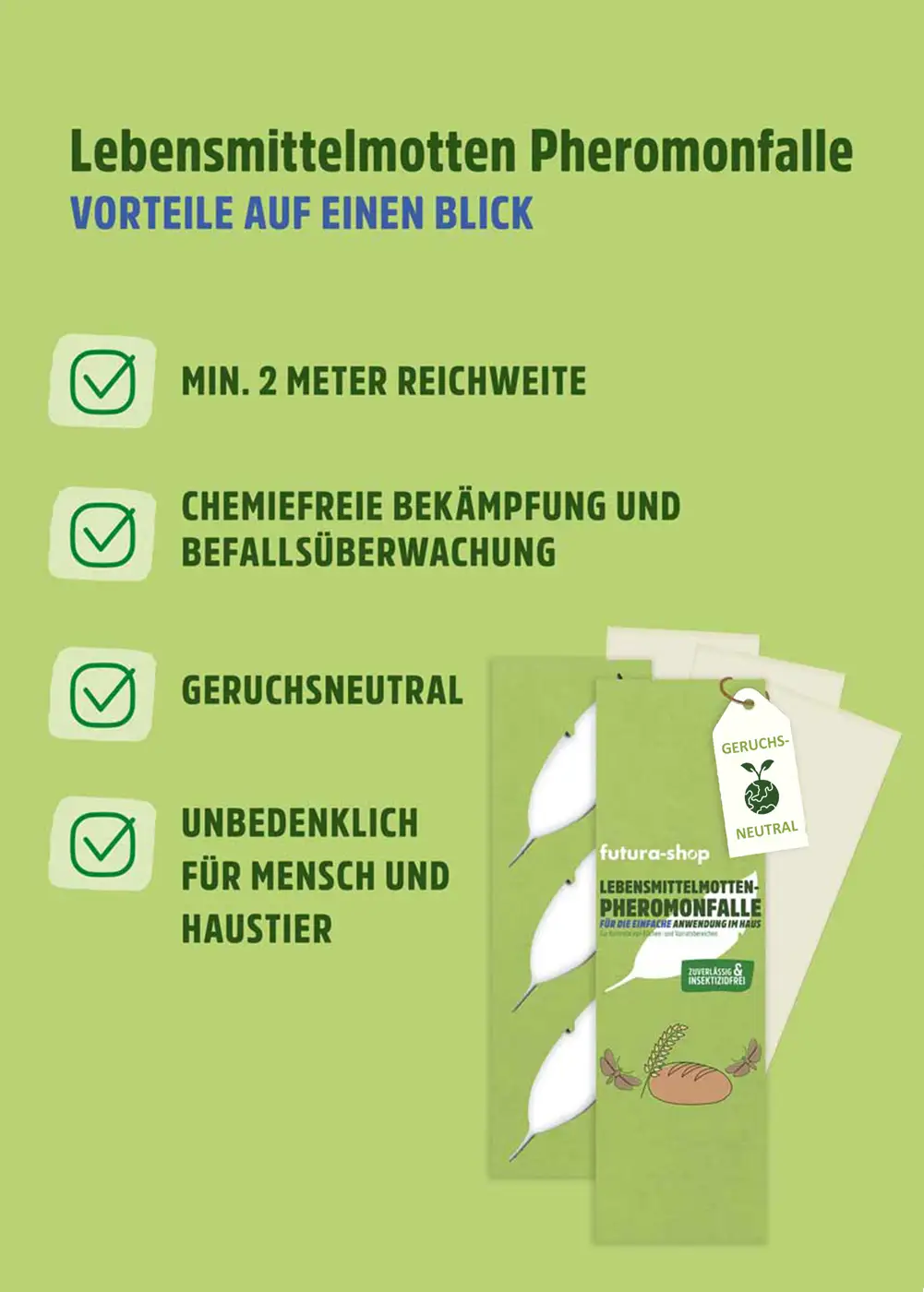 Lebensmittelmotte Pheromonfalle 3 Klebeflächen Lebensmittelmotte Pheromonfalle 3 Klebeflächen
