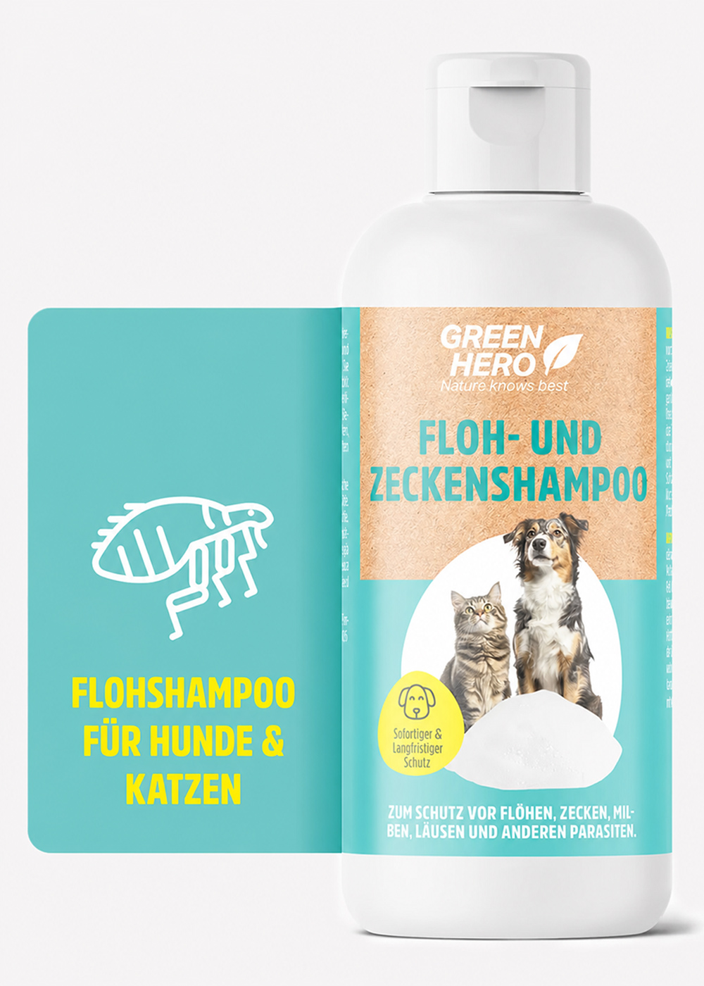 Floh- und Zeckenshampoo für Hunde und Katzen Floh- und Zeckenshampoo für Hunde und Katzen