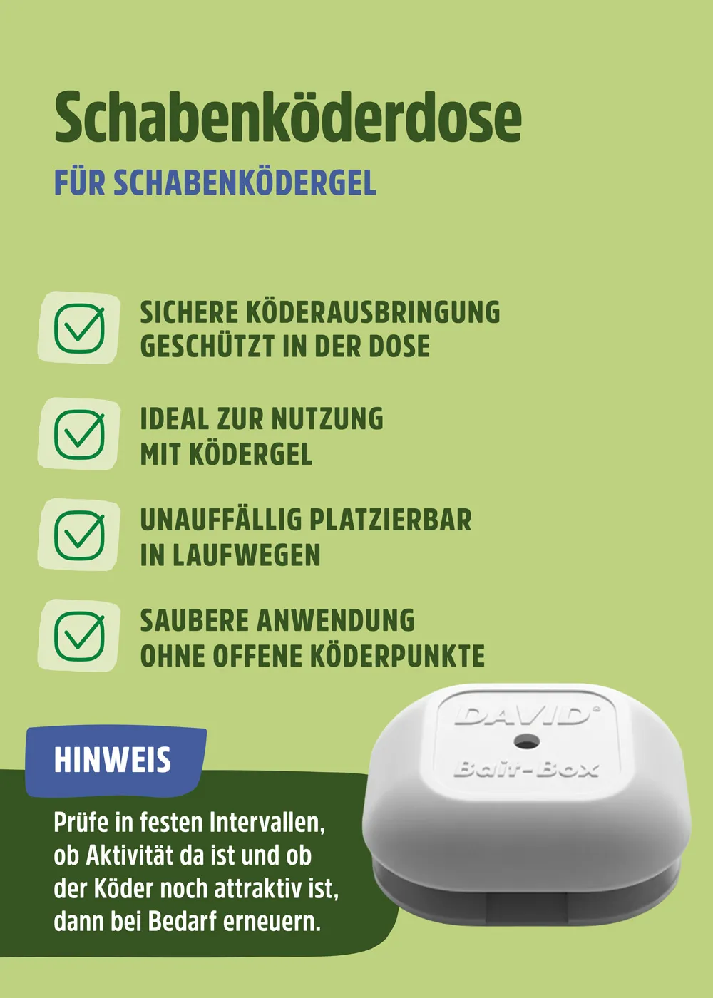 Schabenköderdose für Schabenködergel Schabenköderdose für Schabenködergel