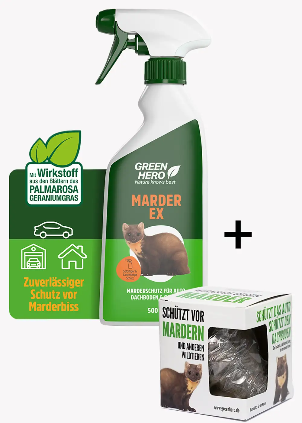 GreenHero® Marder-Ex und Marder-Schreck Kugel 