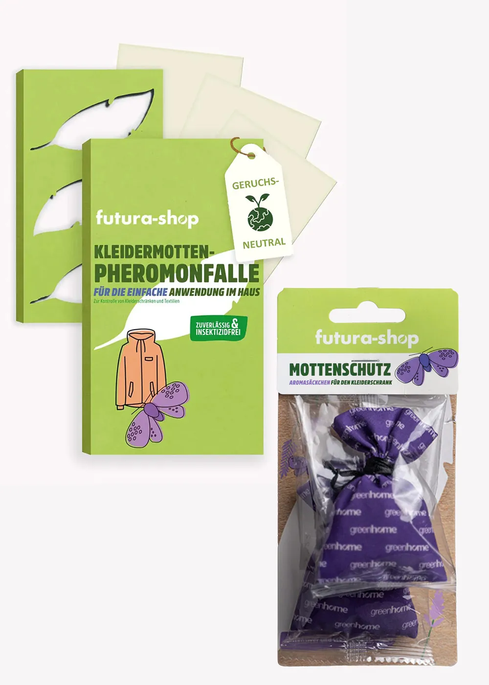 Kleidermotten Pheromonfalle und Mottensäckchen