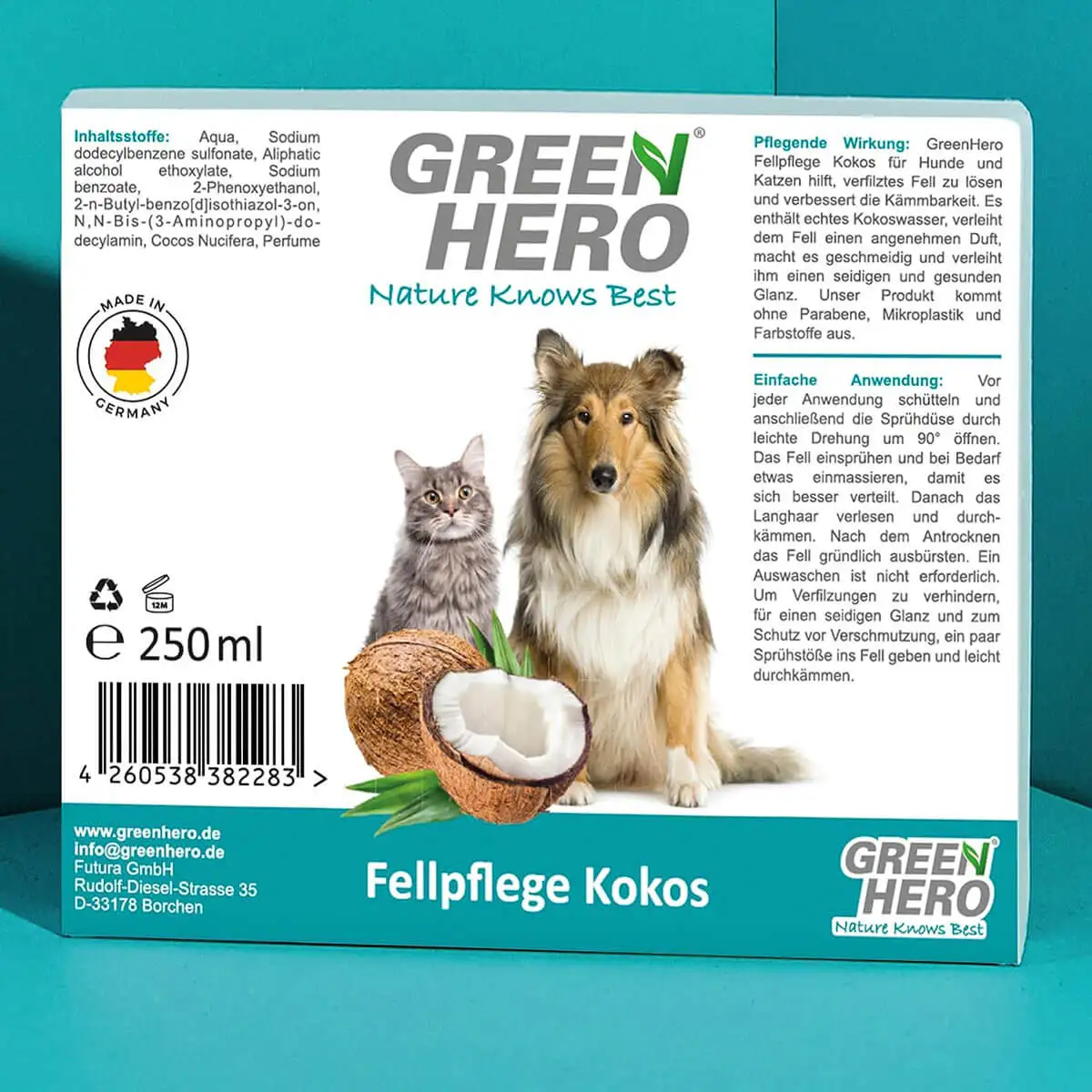 fellpflege-kokos-6-jpg GreenHero® Kokos Fellpflege 250ml mit Kokoswasser gegen Verfilzungen