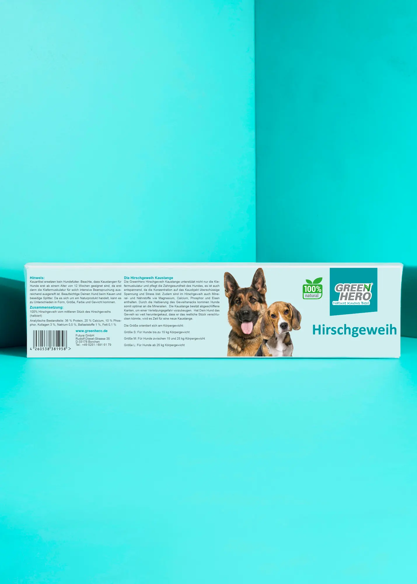 hirschgeweih Hirschgeweih Kaustange L | für Hunde von Hunde von 12 -17 kg