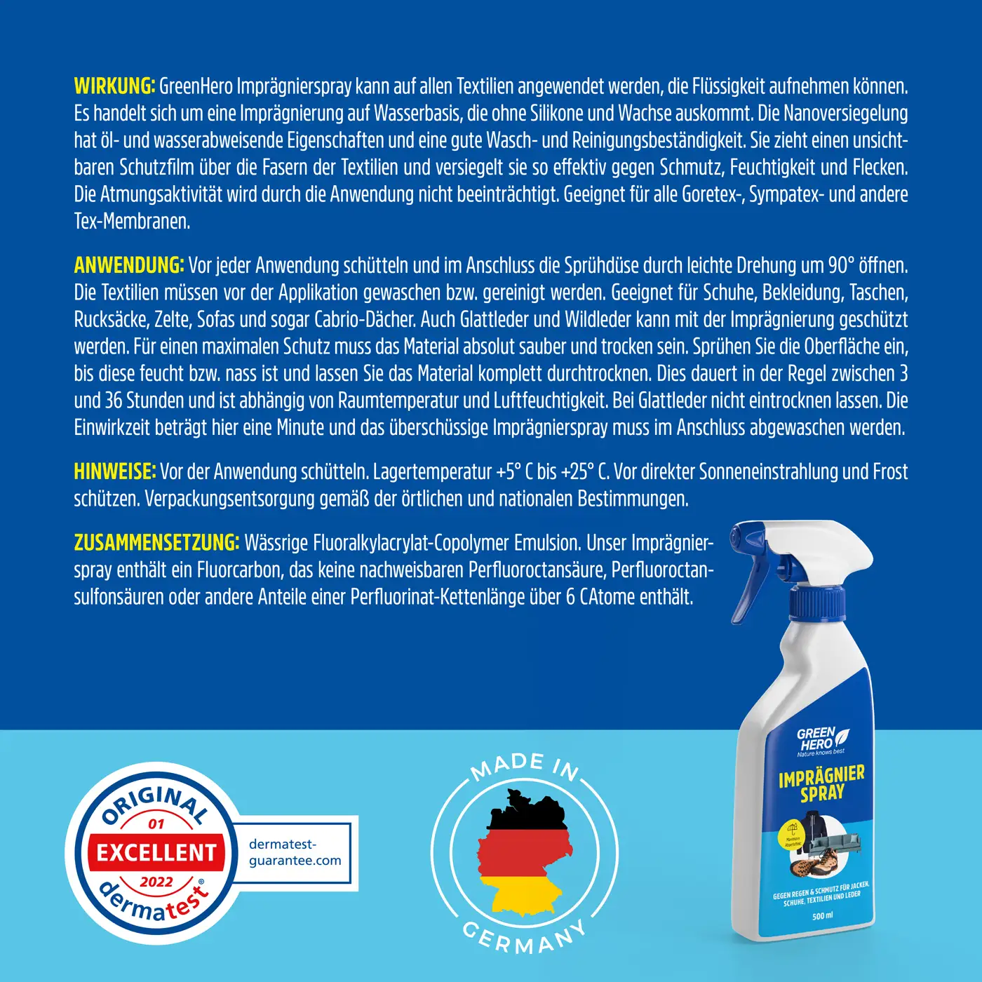 Green Hero Imprägnierspray für Textilien 500ml Green Hero Imprägnierspray für Textilien 500ml