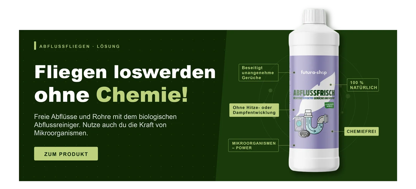 Abflussfrisch gegen Abortfliegen und Abflussfliegen anwenden