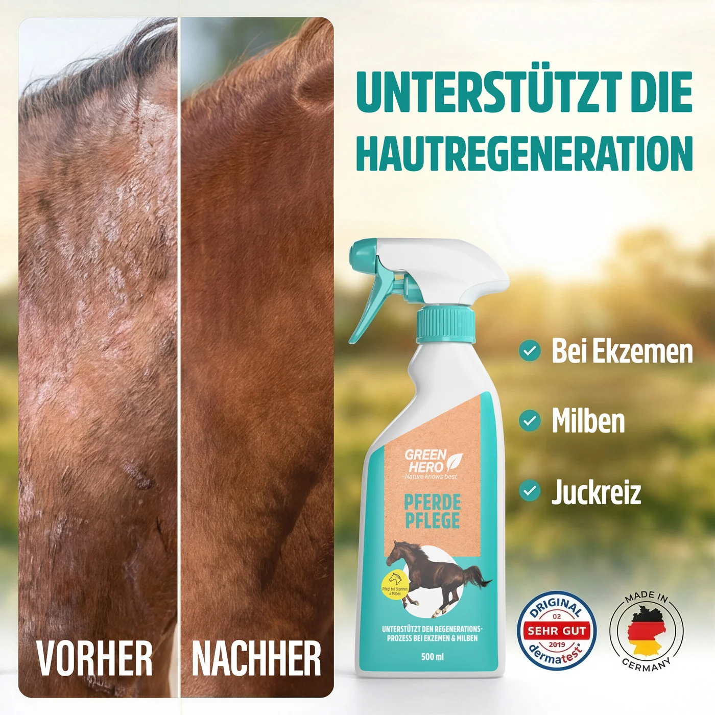 Pferdepflege pflegt die Haut bei Juckreiz, Milben und Ekzemen Pferdepflege pflegt die Haut bei Juckreiz, Milben und Ekzemen