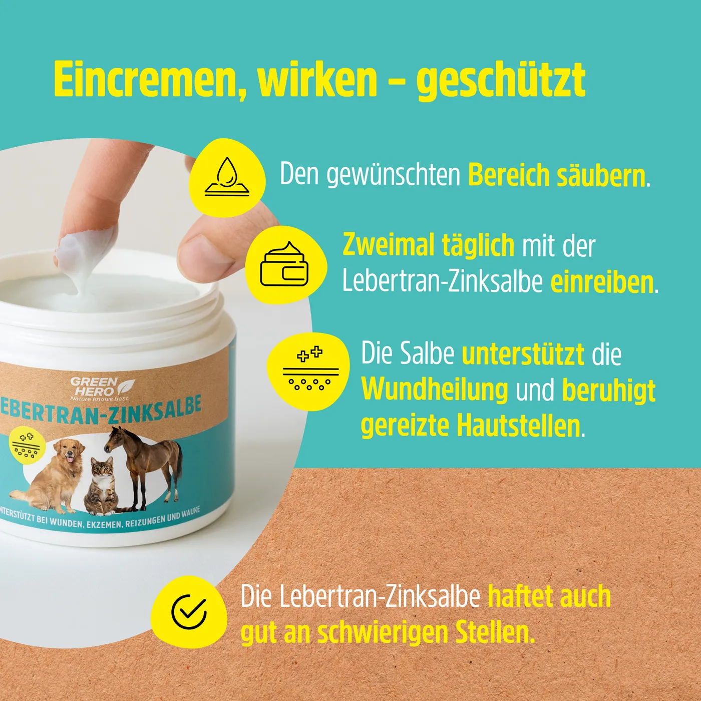 Lebertran-Zinksalbe pflegt die Haut bei Reizungen