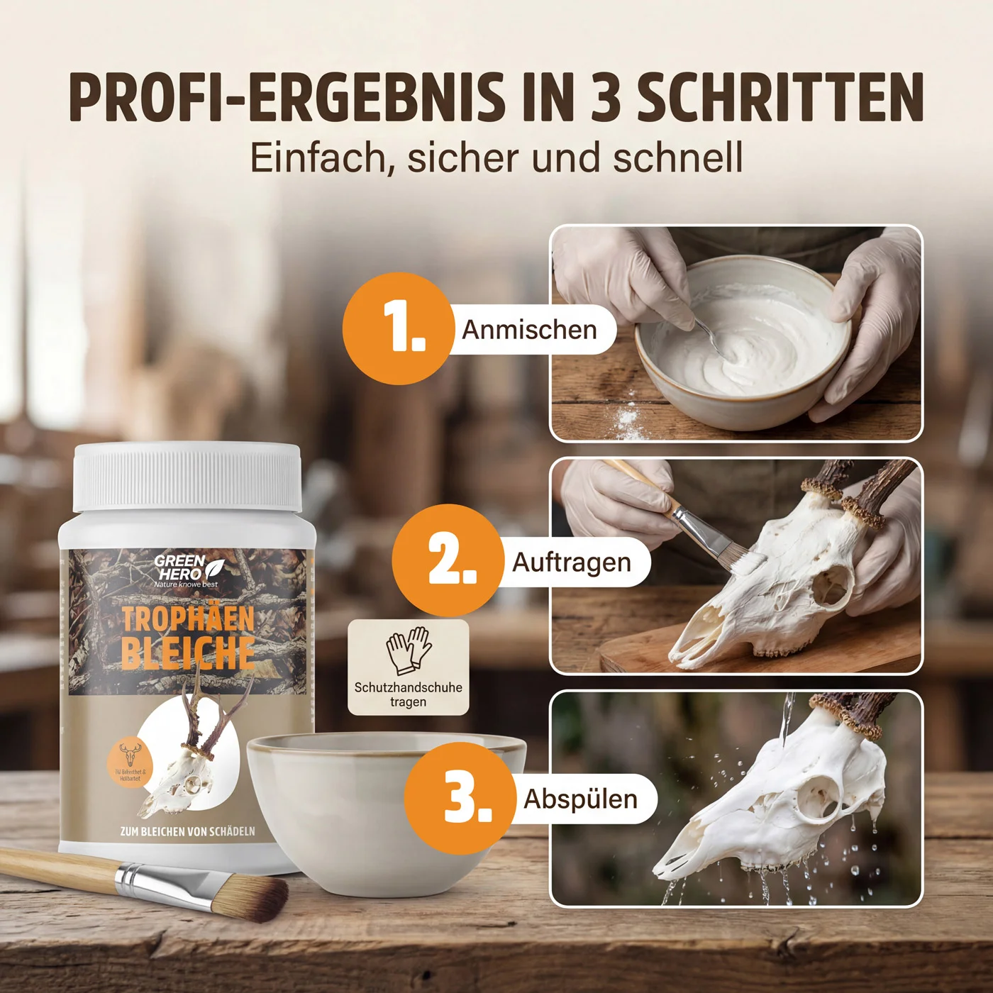 Green Hero Trophäenbleiche für Jagdtrophäen