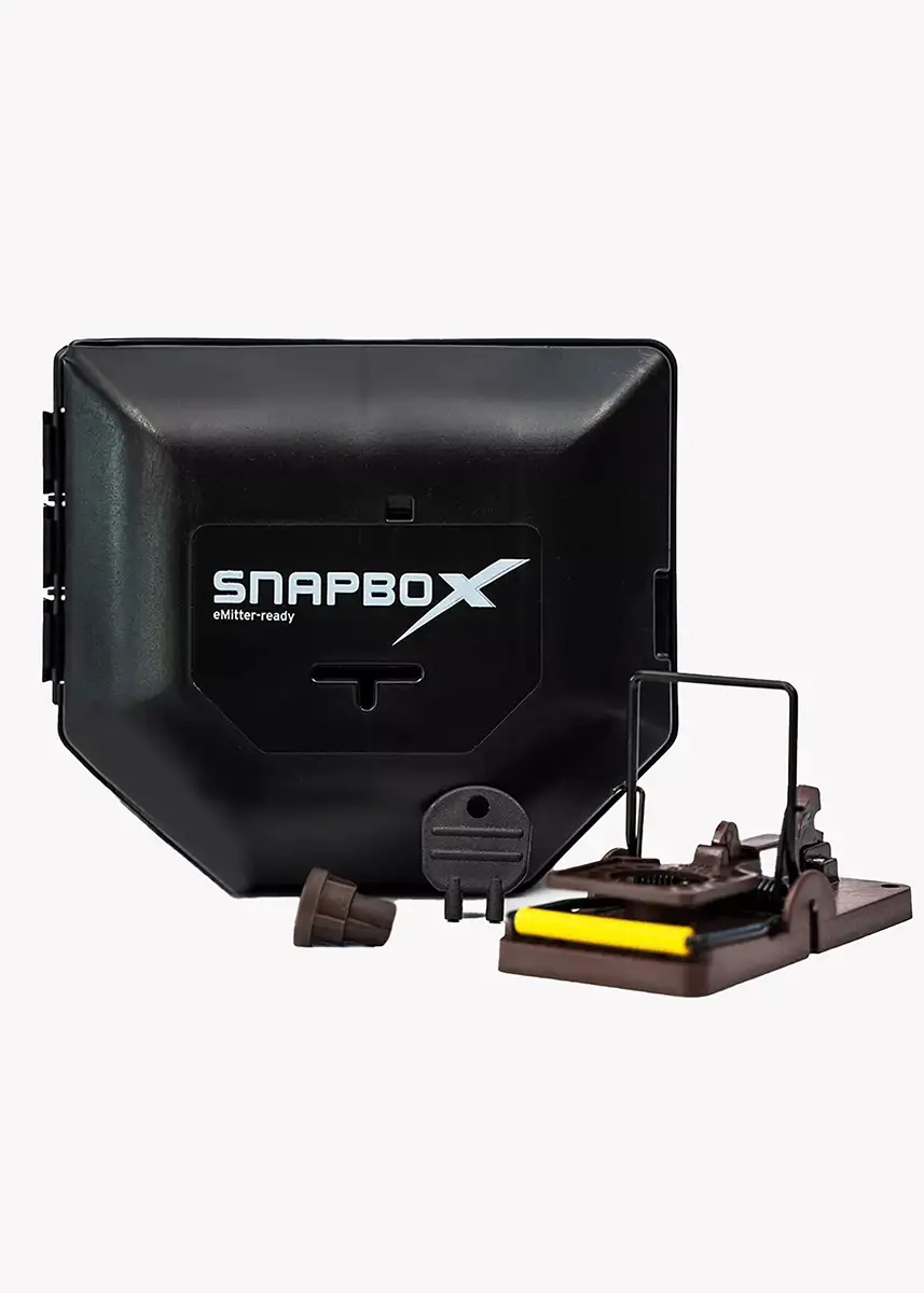 Mausefalle Snapbox | Station inkl. Schlagfalle, Schlüssel und giftfreiem Monitor zum Mäuse fangen
