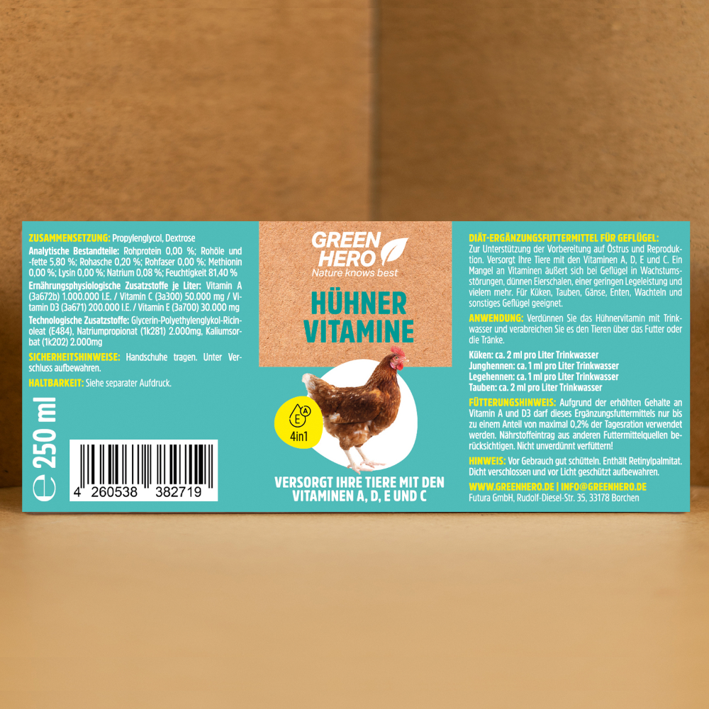 Hühner Vitamine | unterstützt Wachstum und Schalenbildung Hühner Vitamine | unterstützt Wachstum und Schalenbildung