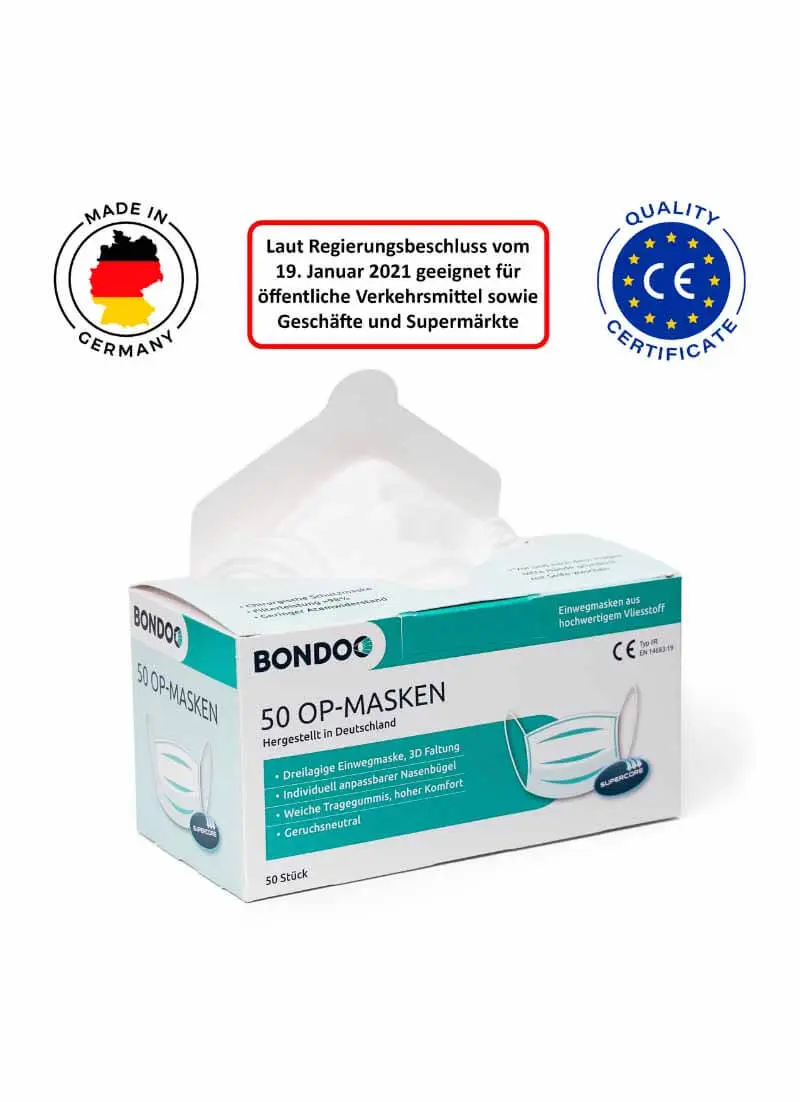 Bondoo medizinische Mund- und Nasenmaske – 50er Pack