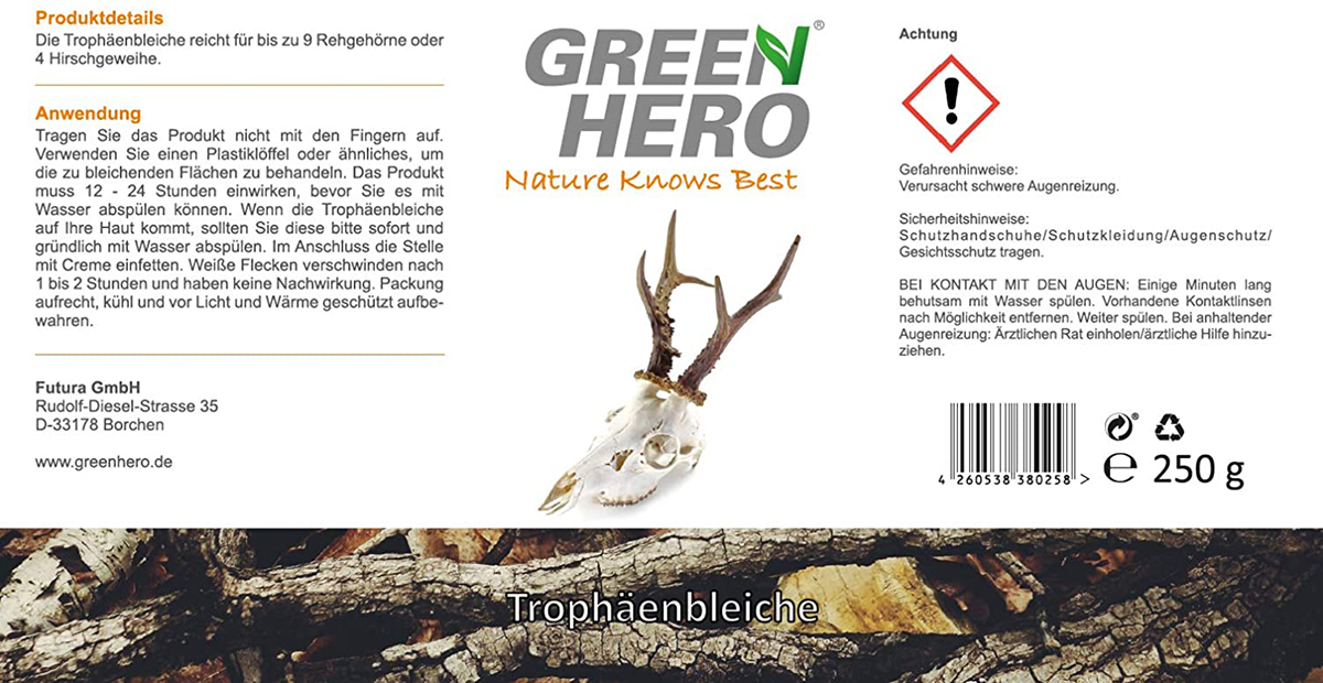 Green Hero Tropähenbleiche Etikett