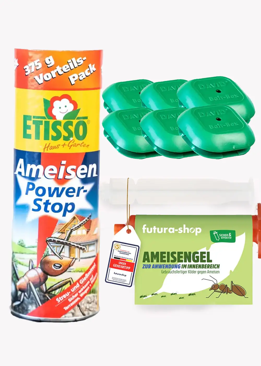 Ameisenködergel + Ameisen Granulat + Leerköderdosen im Set