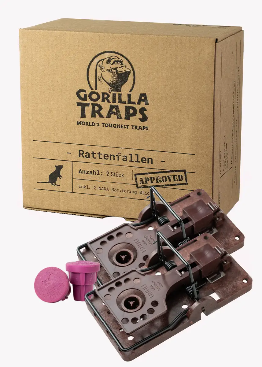 Rattenfalle inkl. Monitoring-Block | GorillaTraps | 2er Set | Ratten bekämpfen