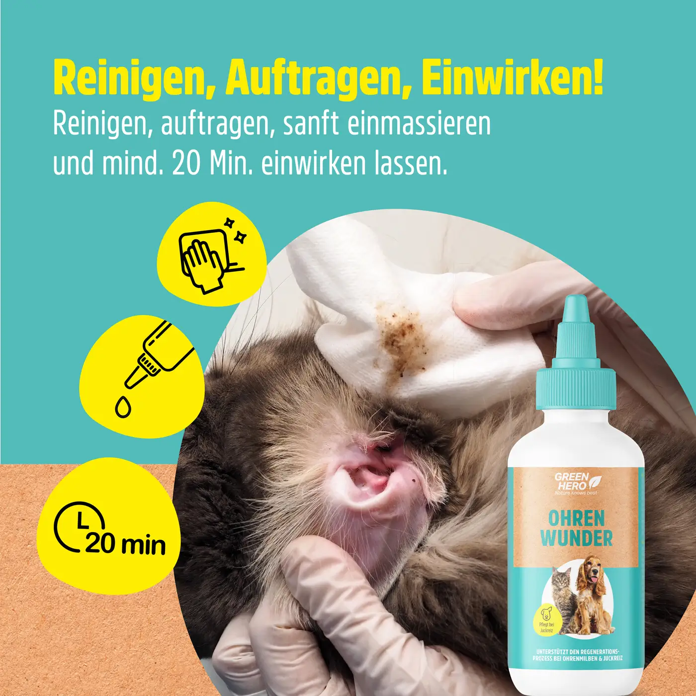 Ohrenwunder pflegt das Ohr bei Ohrenmilben
