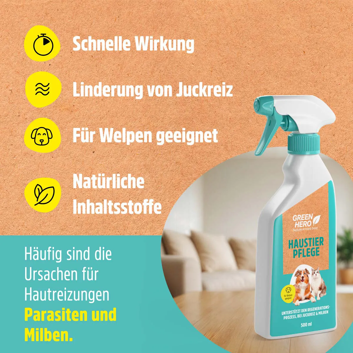 Haustierpflege pflegt die Haut bei Juckreiz und Milben Haustierpflege pflegt die Haut bei Juckreiz und Milben