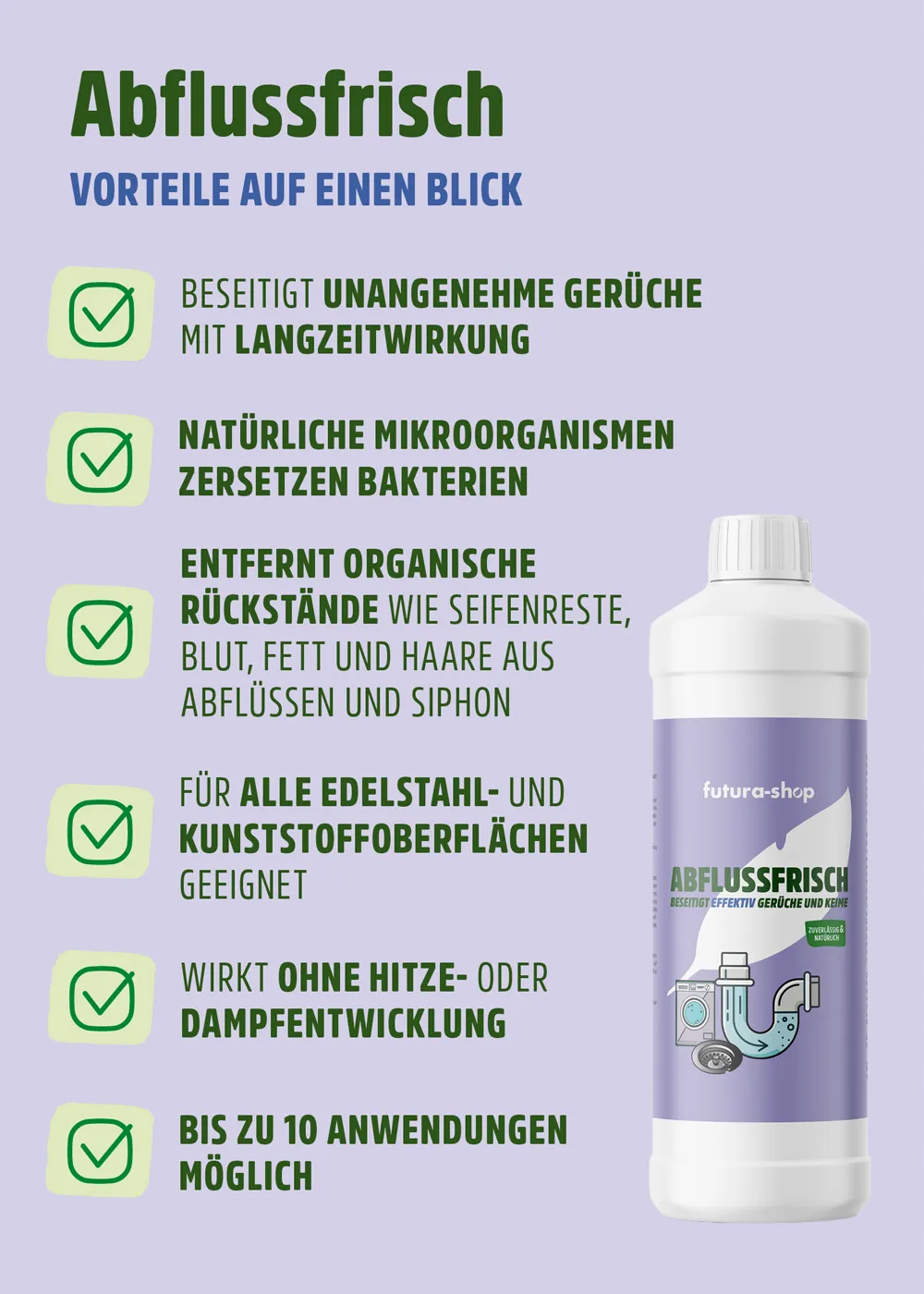 Mikrobiologischer Abflussreiniger | Rohrreiniger | 500 ml Mikrobiologischer Abflussreiniger | Rohrreiniger | 500 ml